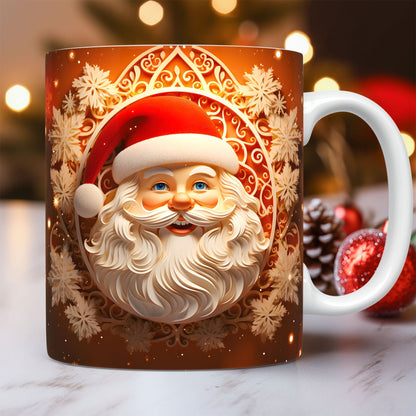 Creative 3D Christmas Ceramic Mug Unique Space Design Snowman Santa Coffee Cup Tea Milk Mug Christmas Gifts For Kids Adults Kitchen Gadgets