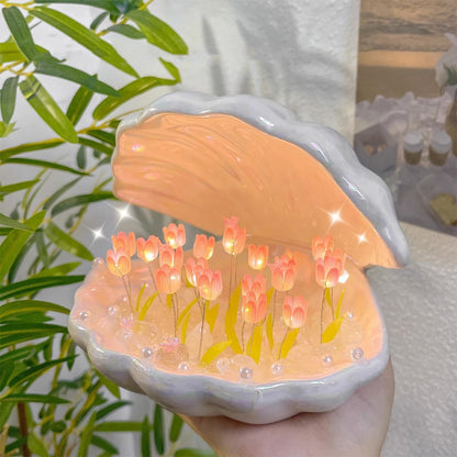 DIY Shell Tulip Night Light Lamp