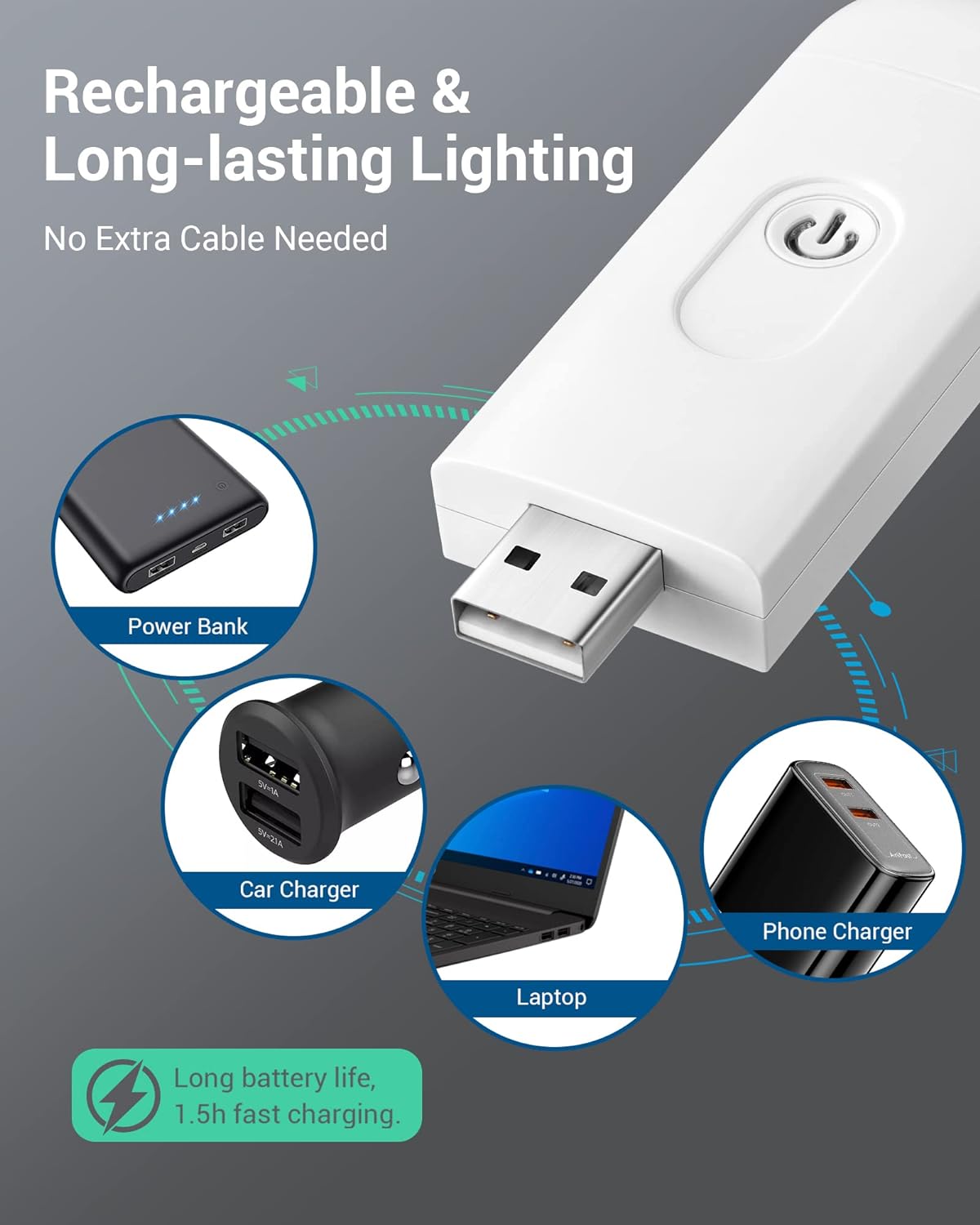 USB Rechargeable Book Reading Light With Brightness Adjustable